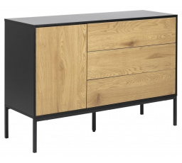 Komoda Seaford I černá přírodní dub