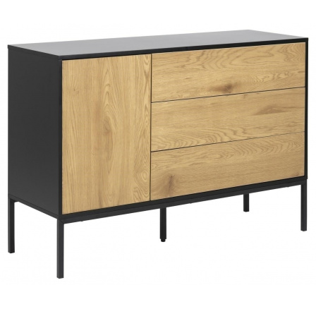 Komoda Seaford I černá přírodní dub