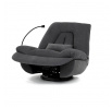Polohovací křeslo, elektrické zabudované ovládání, šedá, látka, TV-7089 GREY2