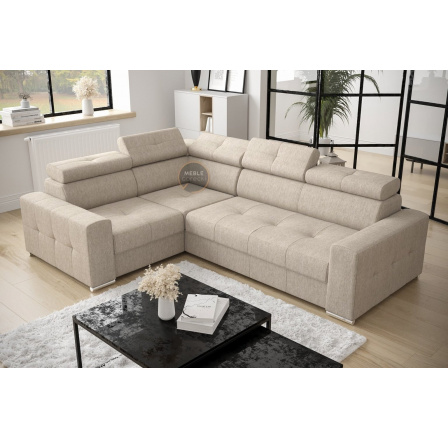Rohová sedací souprava s funkcí spaní MARGO II 270X197 - levá, béžová