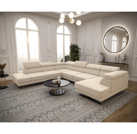 Rohová sedací souprava EMPORIO MAX II 300X350X180 - levá, béžová