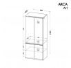 Šatní skříň ARCA  AR1, Bílá arktická + Dub Wotan