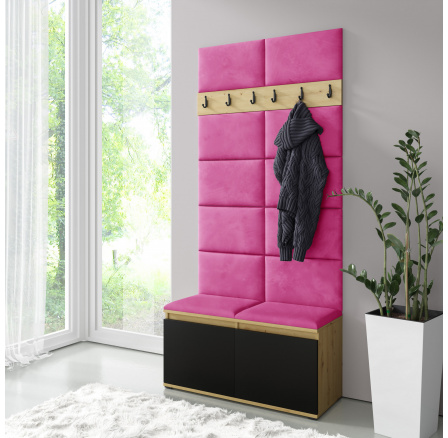 Předsíňová stěna EMI 1, Trinity 10/Artisan + černá Předsíňová stěna EMI 1, Trinity 10/Artisan + černá