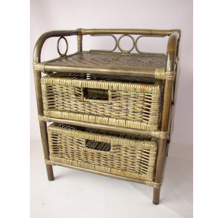 Ratanová komoda 2 zásuvky hnědá Ratanová komoda 2 zásuvky hnědá