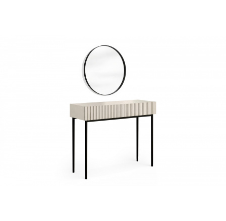 NICOLE TOALETKA 100 2SZ - kašmír / černý rám + NICOLE ZRCADLO 60 - černé