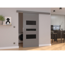 Posuvné dveře na stěnu CENTO 86 Gray+Black Lacobel
