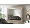 Posuvná skříň se zrcadlem a LED osvětlením CHESTER 250 Sonoma+Sonoma
