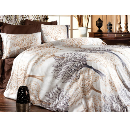 Saténový povlak na polštář Trees cream 30x40