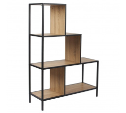 Schodišťový regál Edison M                  přírodní/černý