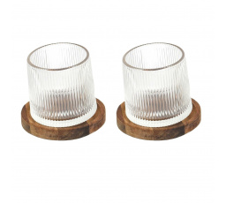 Sada 2 sklenic na whisky s podložkami