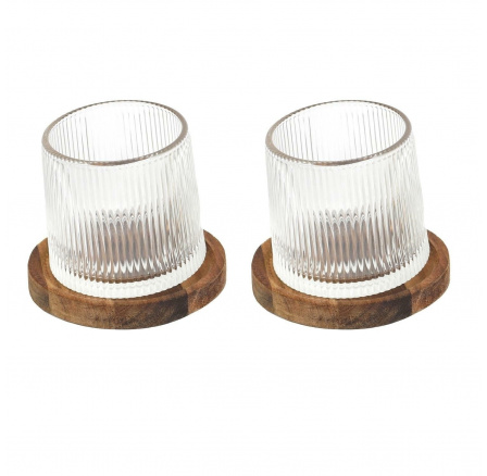 Sada 2 sklenic na whisky s podložkami