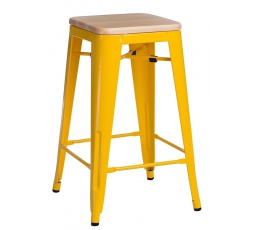 Barová židle Paris Wood 65 cm žlutá borovice přírodní