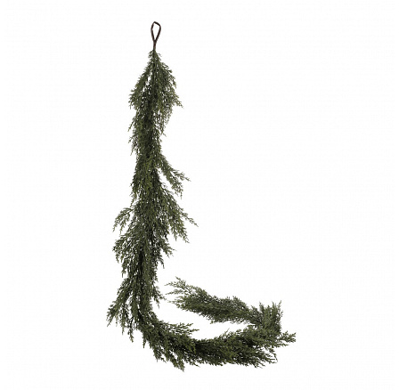 Túje se šiškami - umělá girlanda, zelená, ojíněná