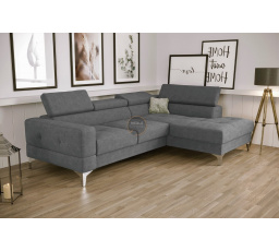Rohová sedací souprava TOSCANIA MINI s funkcí spaní 170x250 cm - šedá , pravá