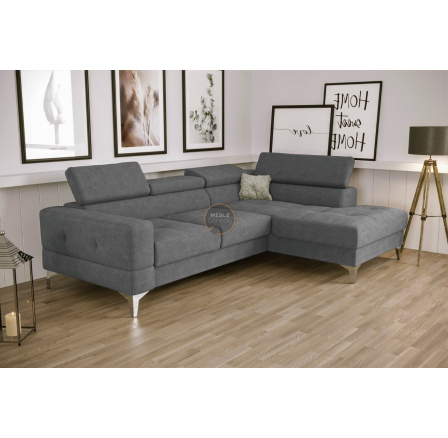 Rohová sedací souprava TOSCANIA MINI s funkcí spaní 170x250 cm - šedá , pravá