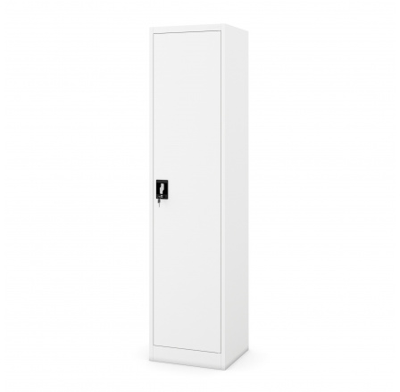 Kancelářská kovová skříň na dokumenty ALEX, 450 x 1850 x 400 mm, bílá