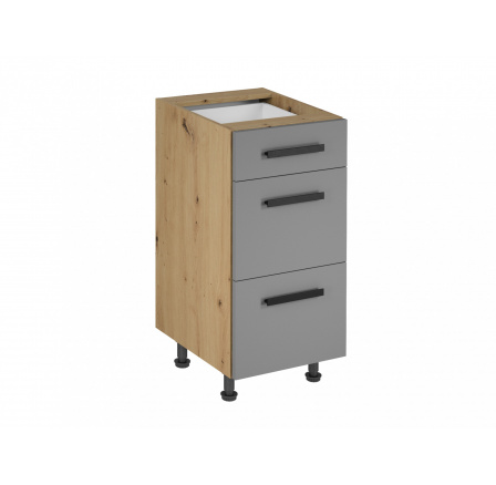 Kuchyňská dolní skříňka Langen D40S3, béžová/ dub artisan Kuchyňská dolní skříňka Langen D40S3, béžová/ dub artisan