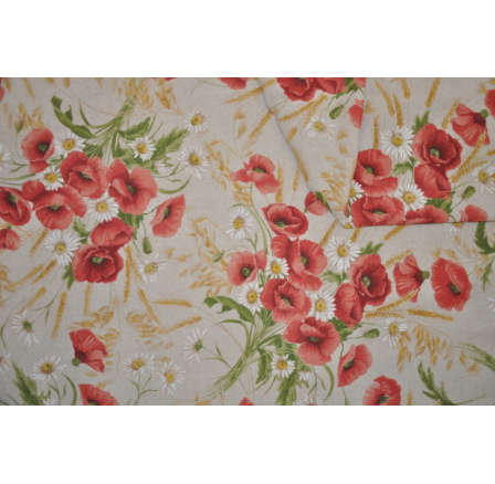 Látka Mihra motiv vlčí máky šíře 280 cm