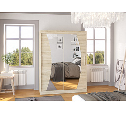 Posuvná skříň se zrcadlem MODESTO 150 Sonoma+Sonoma