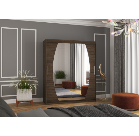 Posuvná skříň se zrcadlem BALTIMORE 180 Choco+Choco Posuvná skříň se zrcadlem BALTIMORE 180 Choco+Choco