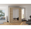 Šatní skříň s posuvnými dveřmi a zrcadlem BALANCE 180 Sonoma+Sonoma