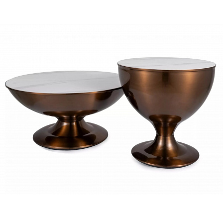 Konferenční stolky SALSA, Bílá/ Měď