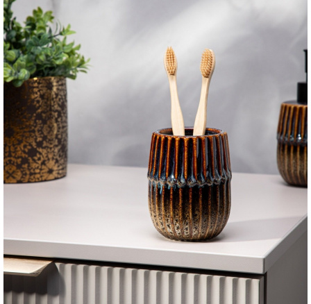 Koupelnový kelímek TETISA hnědý 8x10 cm 732928 Koupelnový kelímek TETISA hnědý 8x10 cm 732928