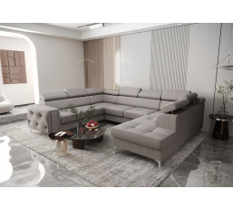 Rohová sedací souprava ORION MAX I s funkcí spaní 225X350X255 cm - šedá , levá