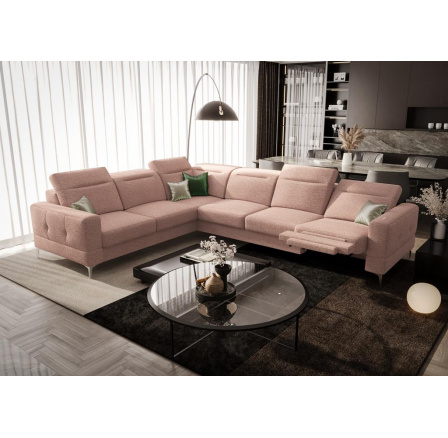 Rohová sedací souprava s funkcí , relax MALIBU MAX 320x250 - levá, růžová