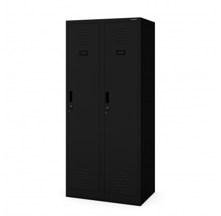 Kovová šatní skříň černá: čtyřkomorová KACPER, 800 x 1800 x 500 mm
