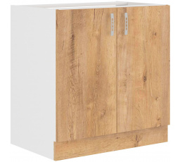 Dolní skřínka SARA - 80 ZL 2F BB, Bílá / Dub Lefkas