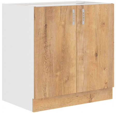 Dolní skřínka SARA - 80 ZL 2F BB, Bílá / Dub Lefkas