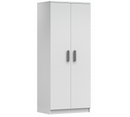 Šatní skříň 2D SMYK I - 06, Bílá Mat/Šedá