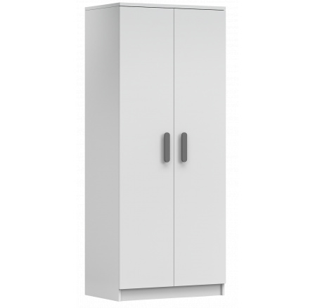 Šatní skříň 2D SMYK I - 06, Bílá Mat/Šedá