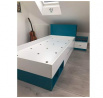 Postel MOBI MO18, Bílý Lux / Tyrkysový