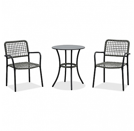 Balkónový set, kov, polyratan, šedá, AZ-L1103 GREY Balkónový set, kov, polyratan, šedá, AZ-L1103 GREY