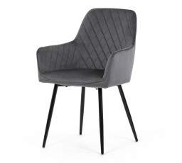 Jídelní židle, šedá, sametová látka, DCH-215 GREY4