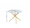Stůl bílý mramor/zlatý 100x100 ST19-FX