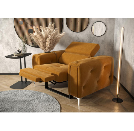 Křeslo ORION , relax 110 cm - oranžová