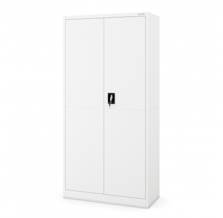 Kovová úklidová skříň DAVID, 900 x 1850 x 400 mm, Smart: bílá