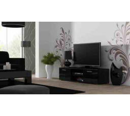 Tv komoda SOHO 140, černá/černý lesk