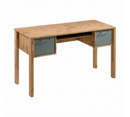 Psací stůl INDYGO B2S, Dub Wotan/Zelená