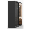 Šatní skříň MULTI 31 - 233 cm, Černá/Černý Lesk