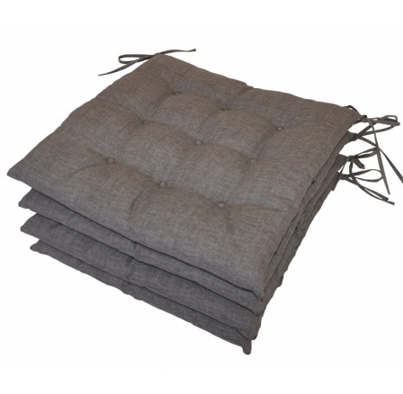 Sedák 9 prošití - látka šedý melír - set 4 kusy