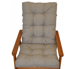 Polstr na zahradní křeslo s mašlí - látka tmavě béžový melír