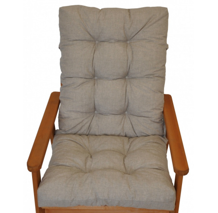 Polstr na zahradní křeslo s mašlí - látka tmavě béžový melír Polstr na zahradní křeslo s mašlí - látka tmavě béžový melír