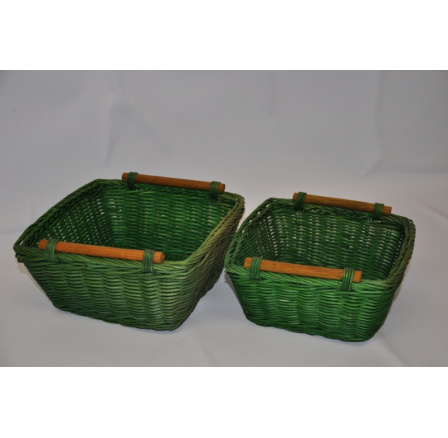 Ratanový košík set 2 varianta zelená Ratanový košík set 2 varianta zelená