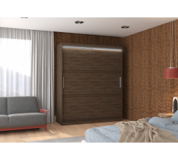 Posuvná skříň s LED osvětlením LINCOLN 180 Choco+Choco