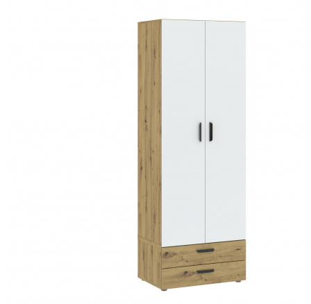 Šatní skříň s podstavcem BASIC 2D2S, Dub Artisan/Bílá