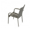 Zahradní židle, kov, polyratan, šedá, AZC-S2114 GREY